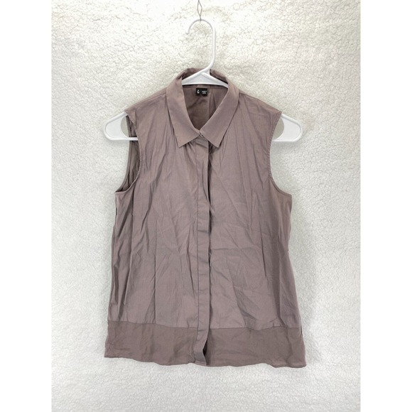 Theory Women's Button Up Sleeveless Collared Blouse‎ Size P Petite - Picture 1 of 6